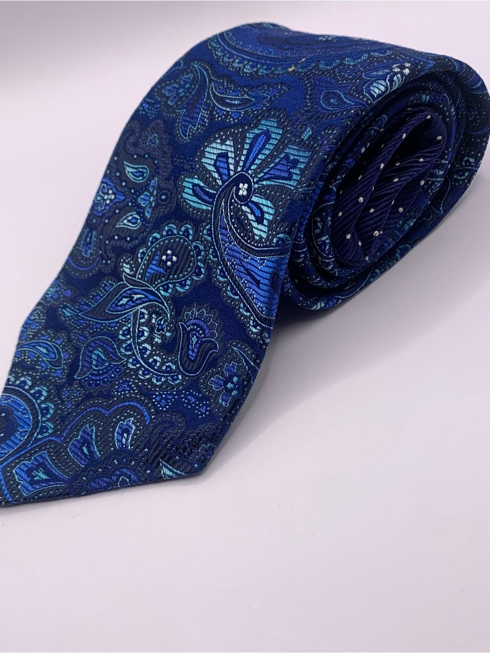 Tommy Hilfiger Blue Paisley Silk Tie